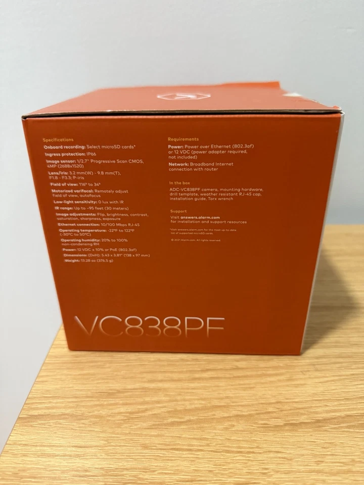 NEW Alarm.com ADC-VC838PF IP67 4MP Turret PoE Security Camera - Varifocal Lens - Image 3 of 4