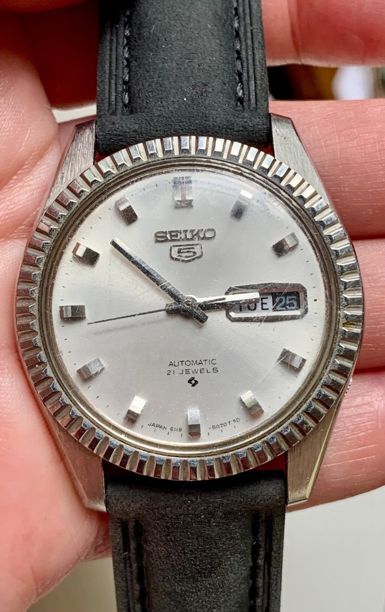 NICE - Vintage Seiko 5 Automatic 21 Jewels 6119 8073 | eBay