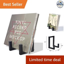 Black Vinyl Record Holder Metal Storage 6.69x7.87 Inches Case for LPs