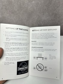 Jurassic Park Sega CD Instruction Manual Only GOOD Condition w/ Registration! 