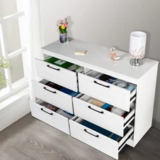 Double Dresser for Bedroom with 6 Drawers Storage Chest of Drawer Organizer US