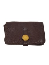 HERMES card case leather Brown mens Used