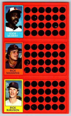Eddie Murray / Rick Manning / Rick Burleson 1981 Topps Scratch-Offs 9 / 19 / 37