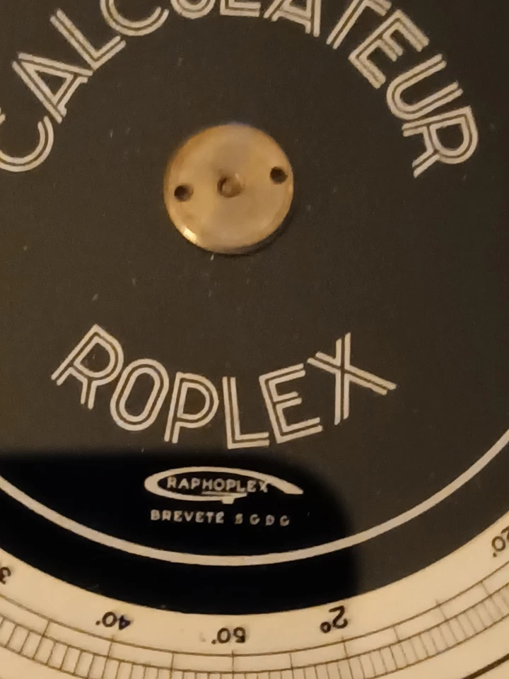 Graphoplex (Roplex) Brevete S.G.D.G. Regla deslizante círculo de cálculo vintage Foto 3 de 4