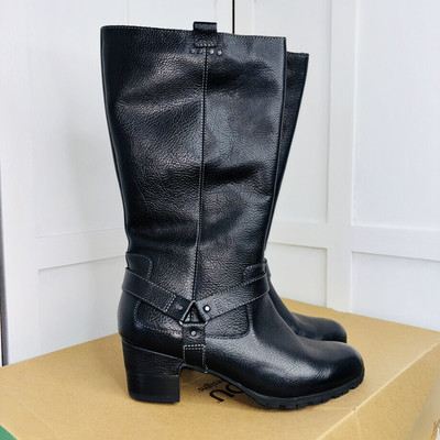 Jambu Knee High Riding Boots Black Water Resistant  Zip Up Biker New Women Sleek
