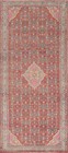 Geometric Vintage Rust Wool 10 ft Runner Rug Hand-knotted Hallway Carpet 4x10