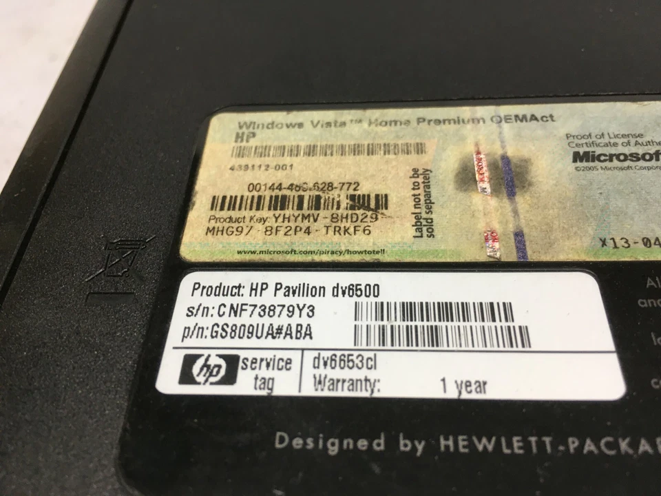 HP Pavilion dv6-6c53cl [FOR PARTS] Intel i3 2nd Gen. @2.2 GHz - JZ - Image 2 of 4