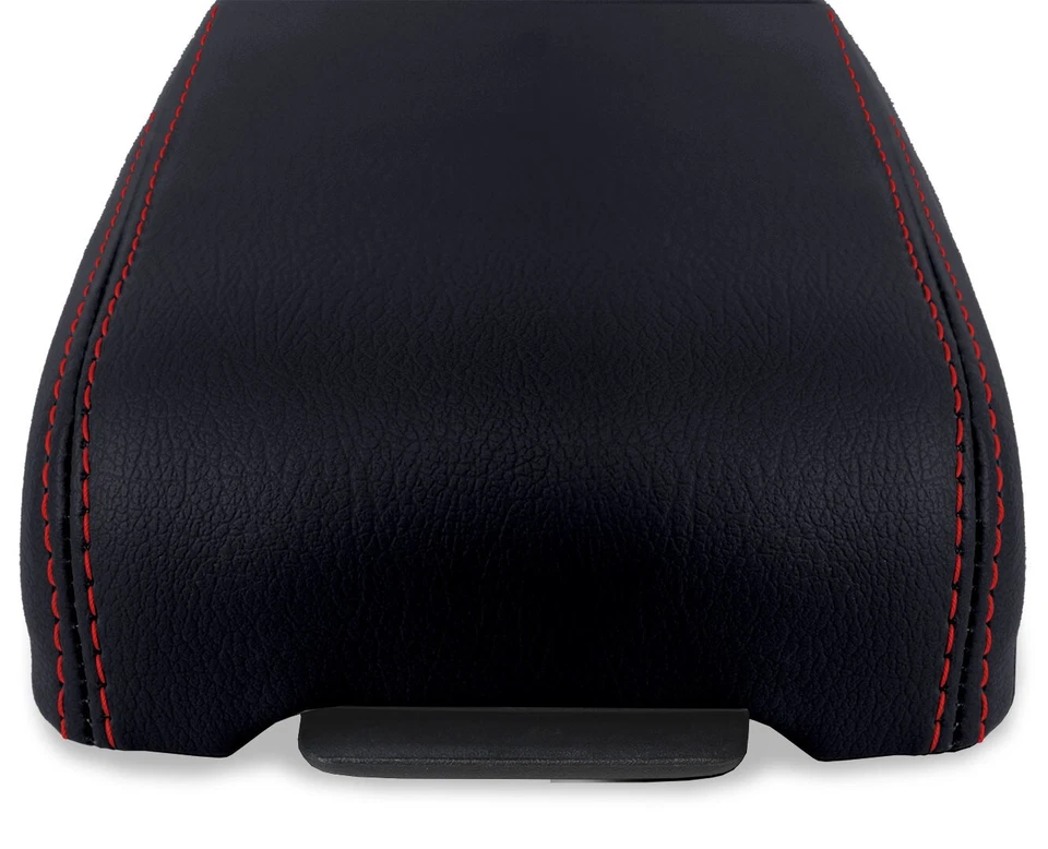 Cubierta de reposabrazos de consola de cuero para Chevrolet Colorado 1995-2005 puntada roja Foto 4 de 4