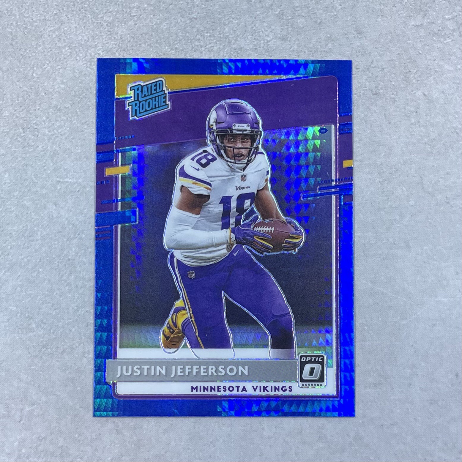 2020 PANINI DONRUSS OPTIC RATED ROOKIE BLUE HYPER JUSTIN JEFFERSON NO.163