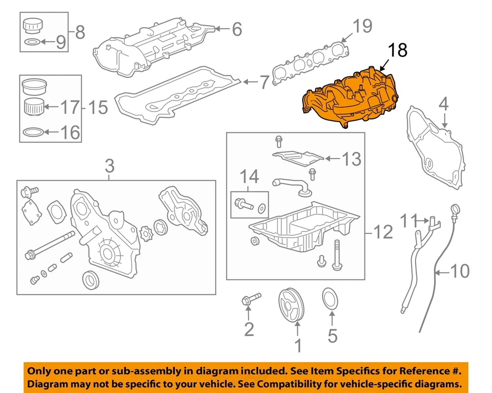 Colector de admisión Saturn Sky Redline 2007 2008 2009 2010 OEM 2,0 L Foto 3 de 4
