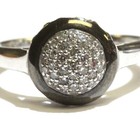 New 925 sterling silver black rhodium .25ct diamond halo ladies ring 3.3g womens — photo 2