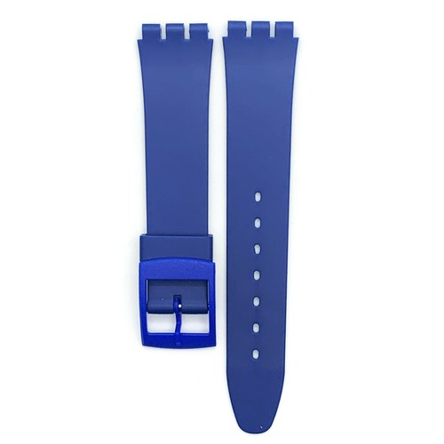 Swatch Watch Band 17 MM Plain Green, Navy Blue, Red, Yellow, Purple, Blue, Black - Picture 31 of 39