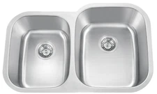 31.75" Stainless Steel Double Bowl 40/60 Undermount Kitchen Sink 18 Gauge
