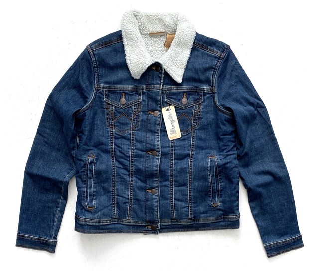 Wrangler Nwt Womens Denim Sherpa Lined LWJ05ID Jacket L XL 2XL 3XL | eBay