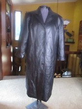 Centigrade 2x Black Leather Trench Coat Zip Out Liner