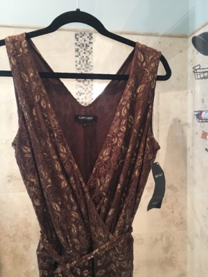 chinese dress ladies V-Neck Scallop Hem Lace Dress Black main image 1