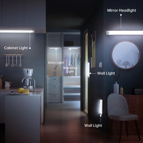 10-50cm LED Motion Sensor Under Cabinet Light USB Type-C for Closet Wardrobe - Picture 5 of 13