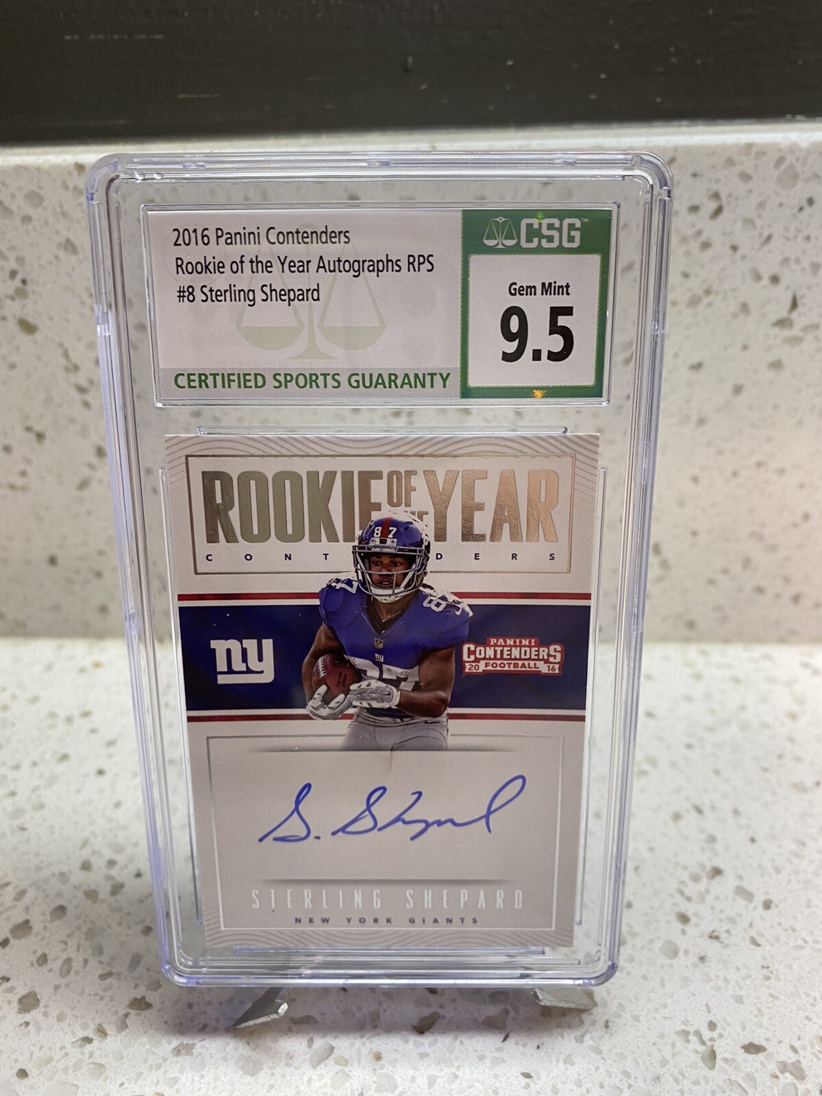 Sterling Shepard Panini Contenders Rookie of the Year Contenders #8 Autograph