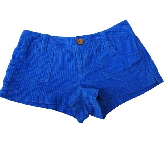 Vintage OP Ocean Pacific Blue Blitz Corduroy Shorts Wide
