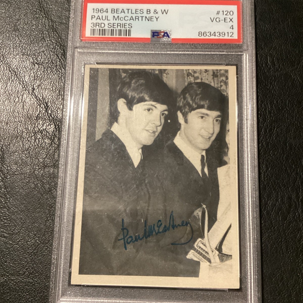 ビートルズ TOPPSトレーディングカード「3RD SERIES 」1964年 1964 Beatles Black & White Paul McCartney 3rd Ser #120 PSA 4