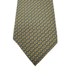 Brooks Brothers Silk Neck Tie Made in USA Blue Geometric Mens Office Work