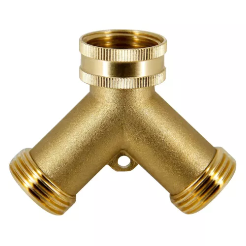 2 PACK 3/4" Garden Hose Splitter 2-Way Solid Brass Y Splitter Connector 2 Valves - Picture 10 of 10