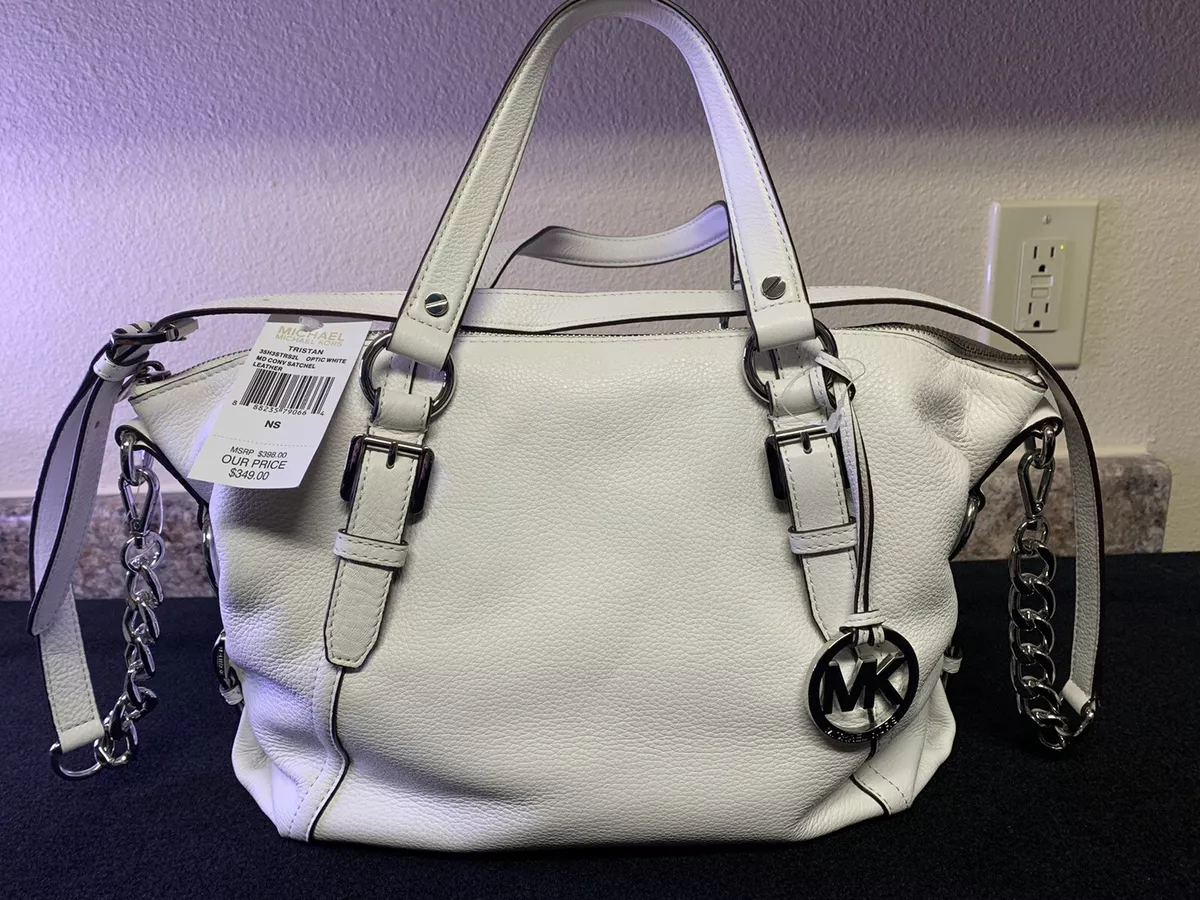 Authentic Michael Kors Tristan medium Satchel Handbag leather