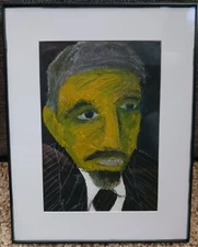 Framed Original 5 x 7 Painting: Mixed Media on Paper