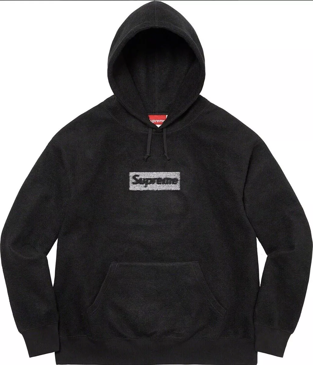 Supreme Black Inside Out Box Logo Hooded Sweatshirt Hoodie Size S