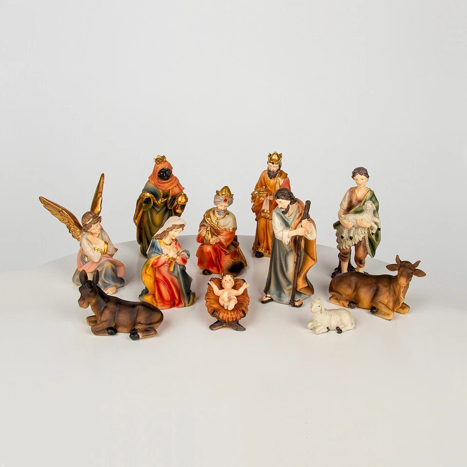 Markus Krippe Set 11-teilig bis 13 cm Krippenfiguren K188 Holzoptik Weihnachten