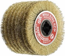 RULLO SPAZZOLA IN ACCIAIO OTTONATO X SPAZZOLATRICE LEVIGATRICE RUSTICATRICE SIT