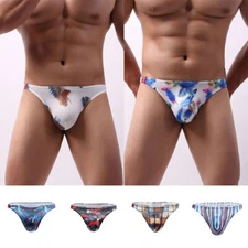 Underwear Briefs Underpants Thongs Panties Men Jockstrap Sexy Gay Bikini Mesh 