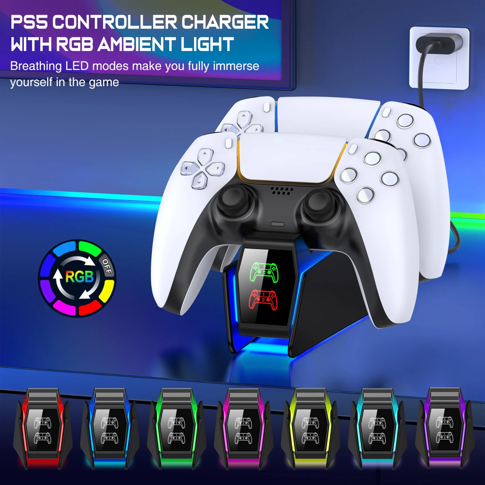 Caricatore doppio per controller PS5 DualSense foto 4