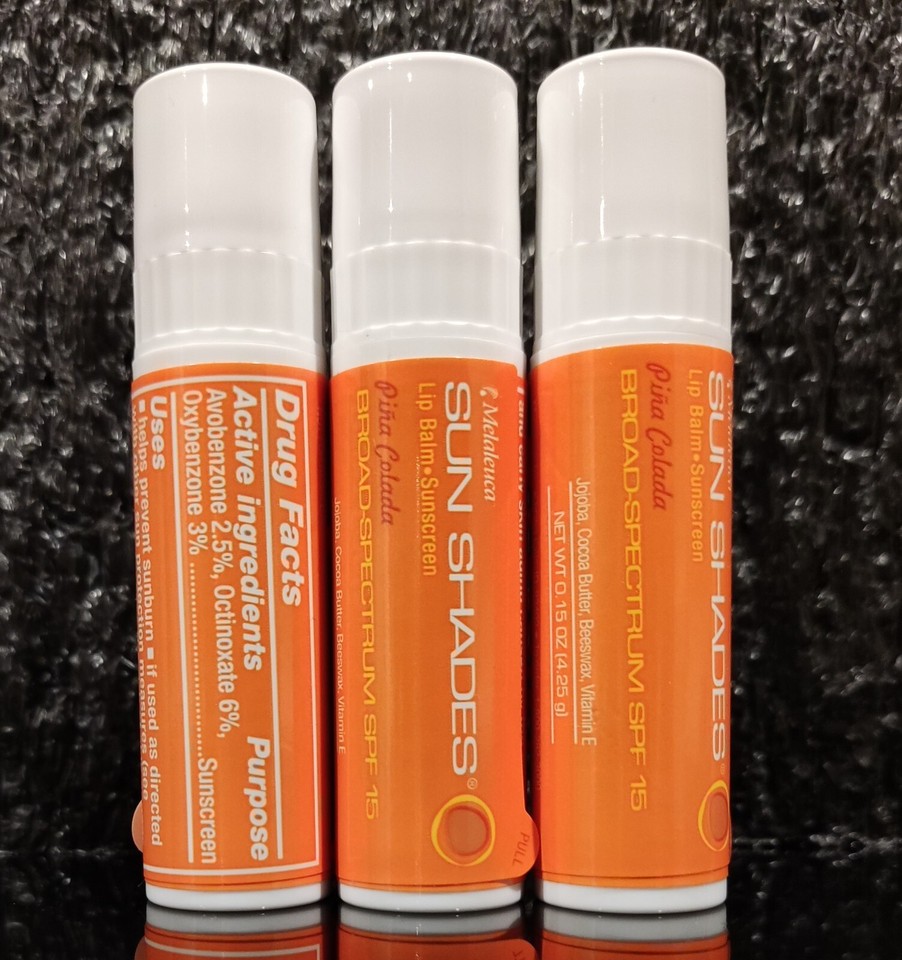 3 pack Melaleuca Sun Shades Lip Balm Sunscreen Chapstick Pina Colada eBay