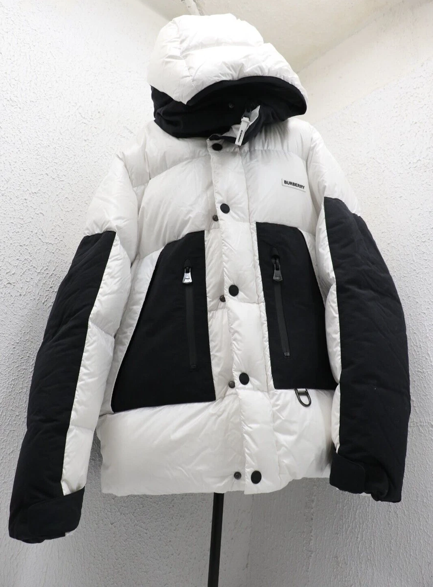 Burberry Logo Print Nylon Oversized Hooded Puffer Jacket Size M