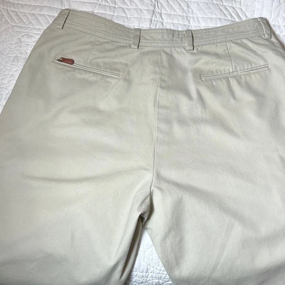 Alex Cannon 卡其色棕褐色卡其直筒平前棉质长裤 35/32 — 第 3/4 张图片