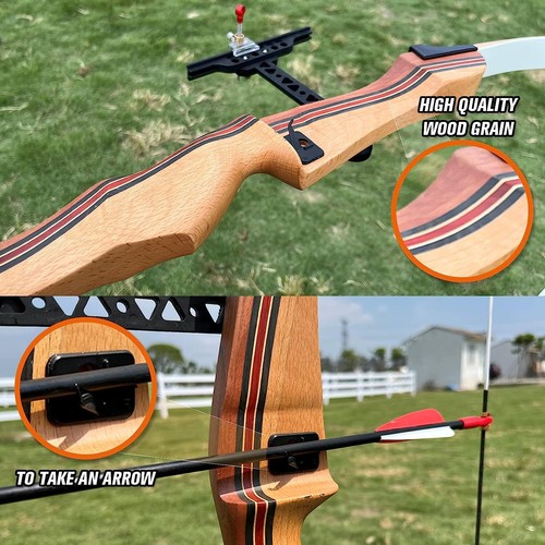 48'' 54" Youth Recurve Bow 10-20lbs Archery Takedown Bow Arrows Shooting Target - Picture 3 of 17