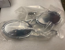 Emgo 20-95200 Blue Tint Convex Oval Mirror Pair for Harley Davidson NOS