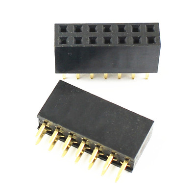 100Pcs 2x7 14Pin 2.54mm Double Row Female Straight Header Pitch Socket Pin Strip