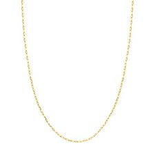 1.7mm Paperclip Link Chain Necklace Real 14K Yellow Gold