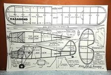 PIPER PA-15 VAGABOND BALSA FREE FLIGHT MODEL AIRPLANE PLANS 16" WINGSPAN