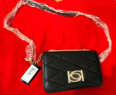 BEBE Purse Black ABIGAIL     Crossbody Handbag Faux Leather New w/tag