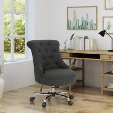 Tyesha Modern Tufted Fabric Adjustable Swivel Desk Chair with Rolling Casters