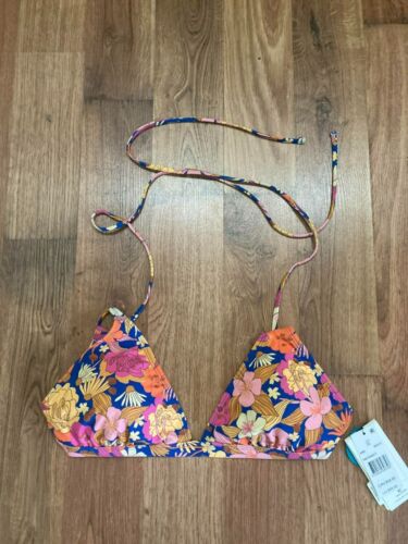 NWT Rip Curl Colorful XL Padded D-Cup Bikini Top Crossback FREE SHIPPING
