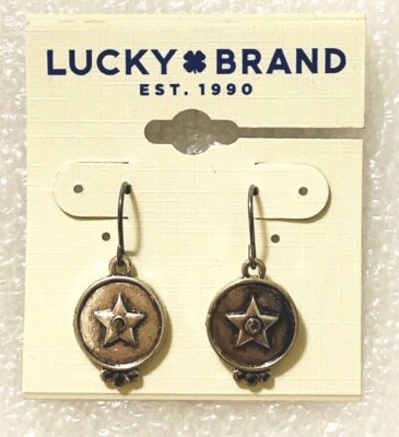 Lucky brand jewelry antique silver tone fishhook earrings