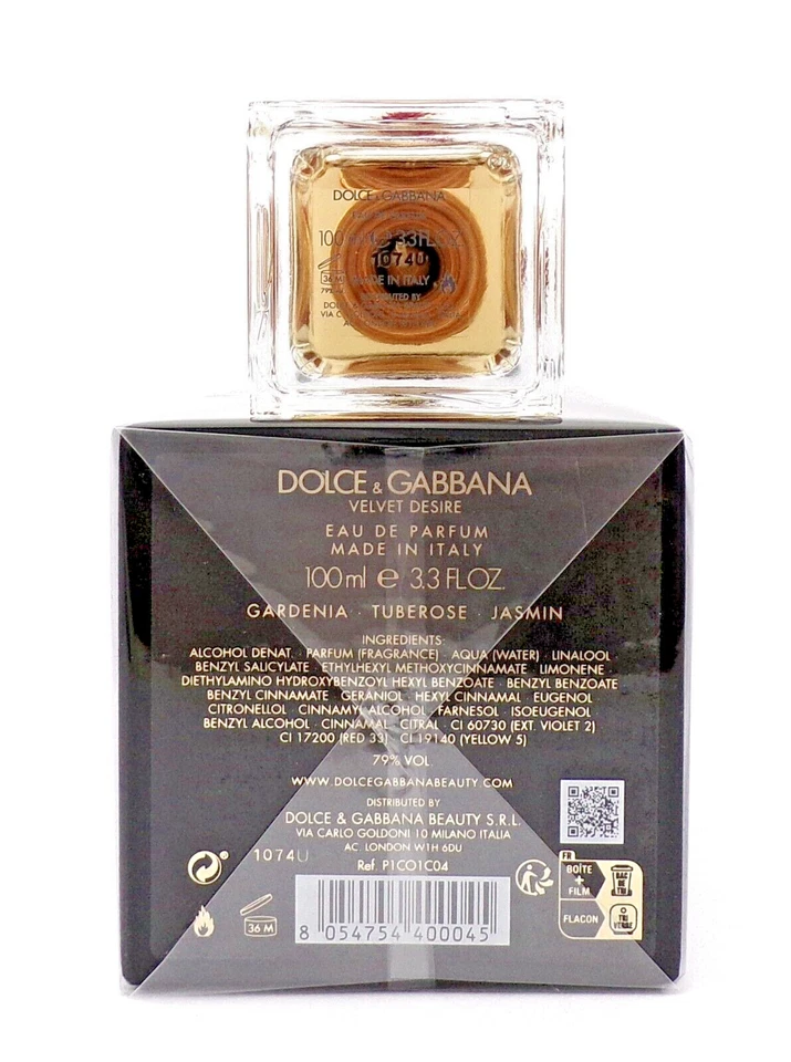 Dolce & Gabbana Velvet Desire 3,3 OZ Eau de Parfum Spray Mujer Nueva Caja Sellada Foto 4 de 4