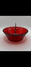 High Quality Glass Ash Tray (Red) with Detachable Stainless Steel Poker Piece