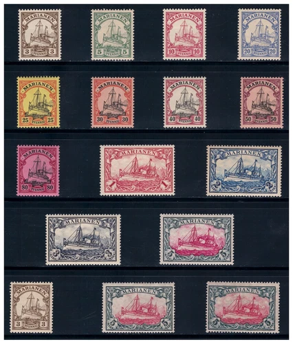 Mariana Islands single values from Minr. 7 - 21 * (mh)