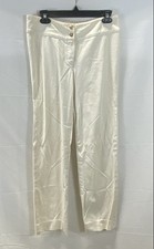 Vintage St. John Collection Women's Beige Straight Leg Satin Trousers Size 6
