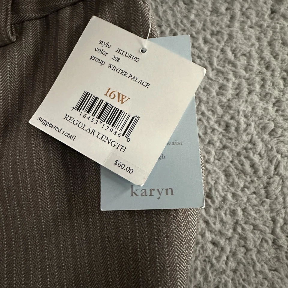 Pantalones para mujer JH Collectibles color topo talla 16W Karyn pantalón poliéster mezcla de rayón Foto 4 de 4